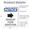 Signmission Exhaust Flow Direction Sign With Symbol, 5 in W x Rectangle, Vinyl Decal OS-2PACK-NS-D-57-V-12217 - alternate 2